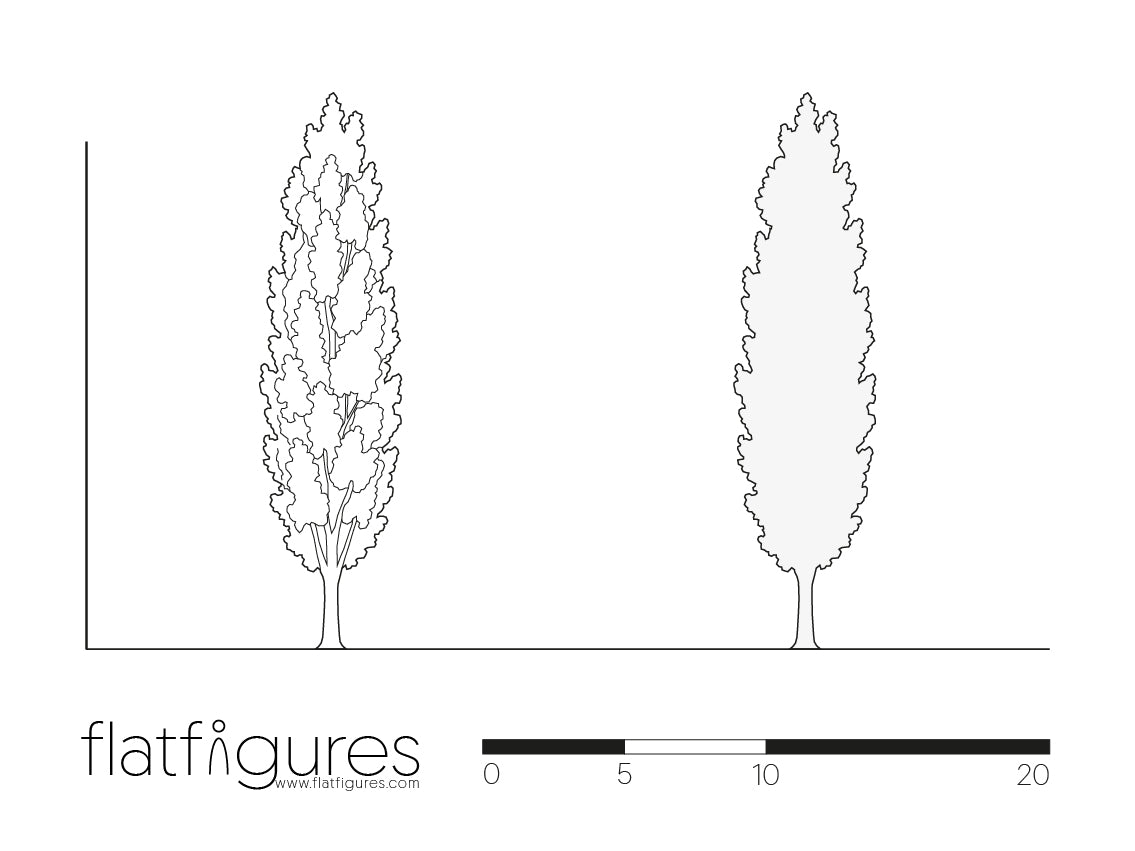 Laubbaum seitlich 22 - CAD Figur