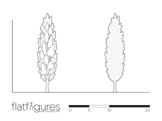 Laubbaum seitlich 22 - CAD Figur