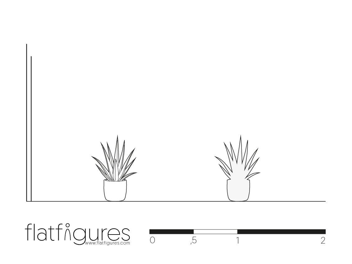 Topfpflanze seitlich 09 - CAD Figur