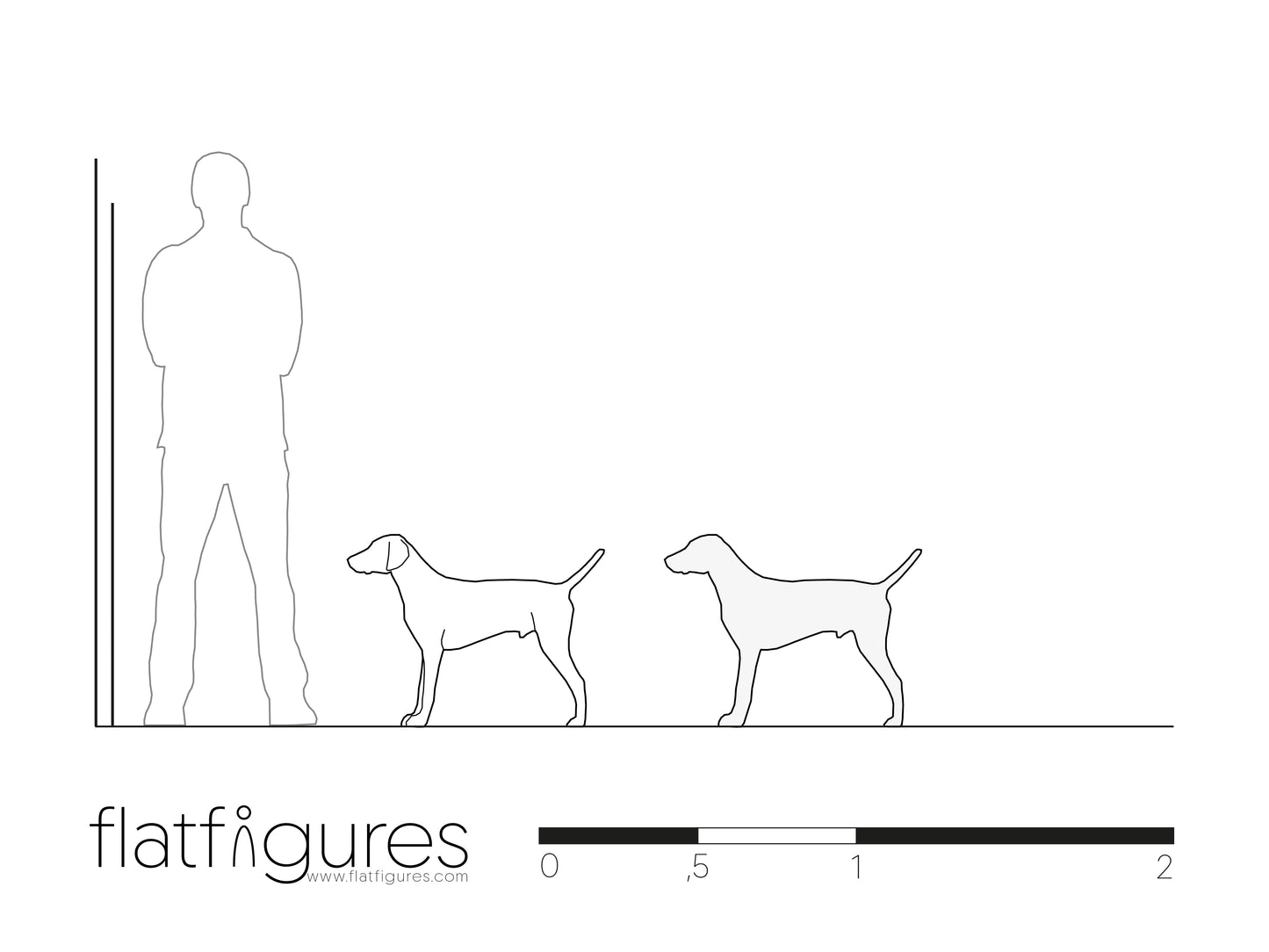 Stehender Hund seitlich 01 - CAD Figur