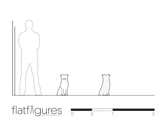 Sitzender Hund frontal 03 - CAD Figur