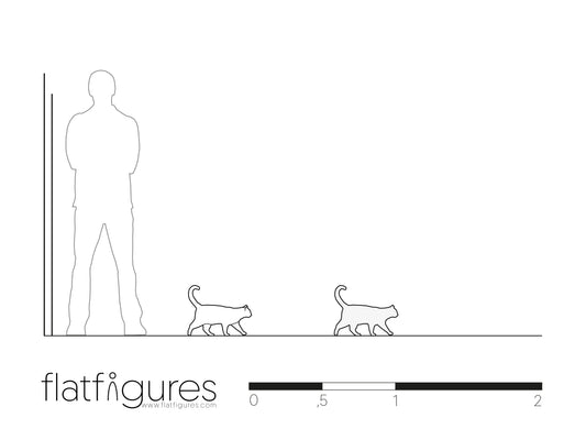 Schleichende Katze seitlich 01 - CAD Figur