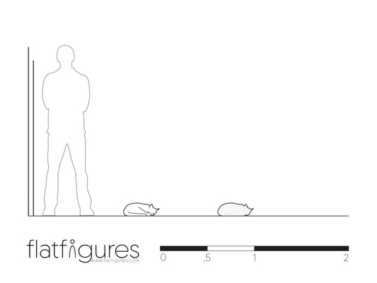Liegende Katze seitlich 03 - CAD Figur