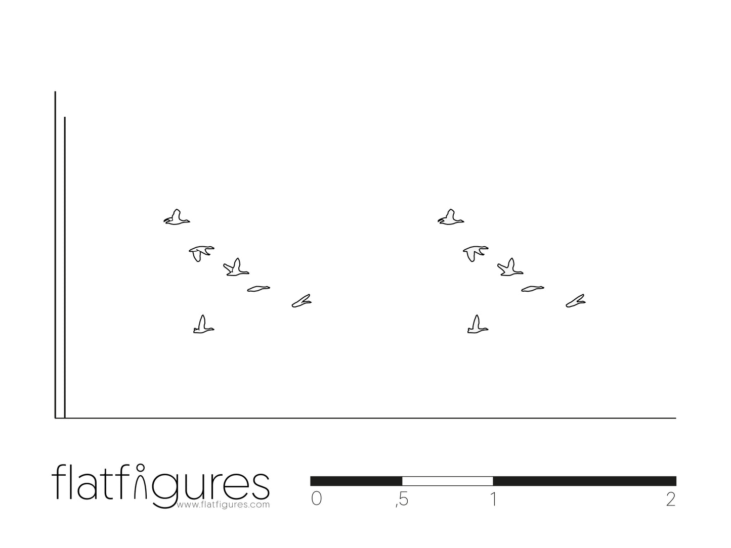Fliegende Vögel seitlich 01 - CAD Figur